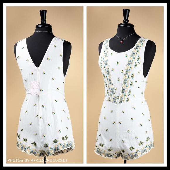 FREE PEOPLE BOHO ROMPER SLEEVELESS PLAYSUIT A3C - Picture 3 of 8